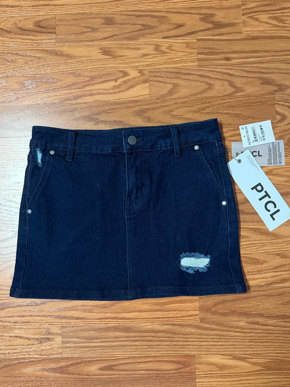 PCTL dark denim mini skirt